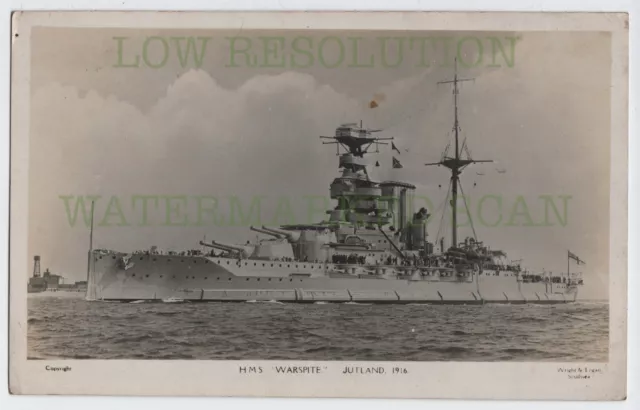 Royal Navy Schlachtschiff HMS Warspite 1930er Jahre - Original Vintage RPPC