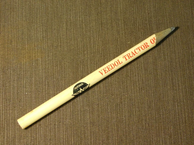 Vintage Gasoline  7" Veedol Tractor Flying A Service Pencil