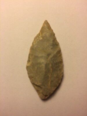 Stone Age Ancient Neolithic Stone Arrowhead + Pouch