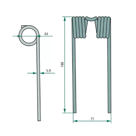 Pick up Zinken Federzinken passend für John Deere CC103854 E90235