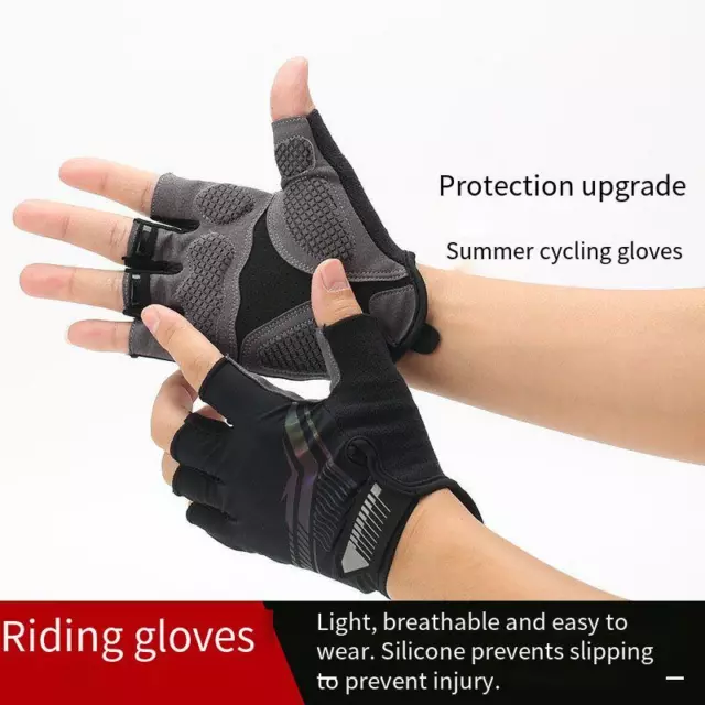 Shock Absorbing Half Finger Cycling Gloves Non Slip Breathable Sports Gloves