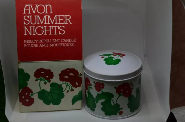 Ancienne Vintage Flacon Avon  Bougie Summer Nights Anti Moustique Insecte