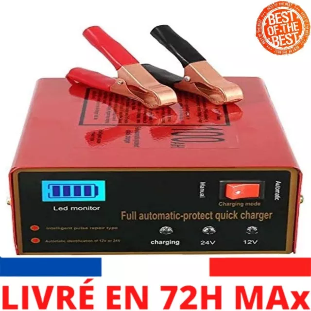 12V/24V Chargeur de Batterie pour Voiture Intelligent Automatique LED Batterie 1