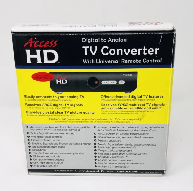 Access HD Digital to Analog TV Converter DTA 1080U with Universal Remote