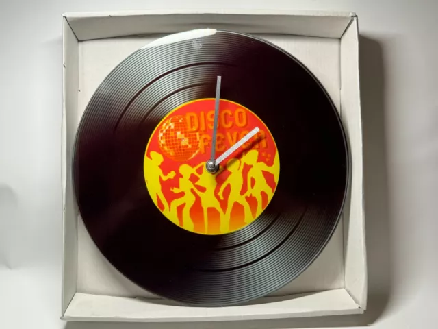 Orologio Disco Vinile Vetro Da Parete Tema Disco Fever Analogico