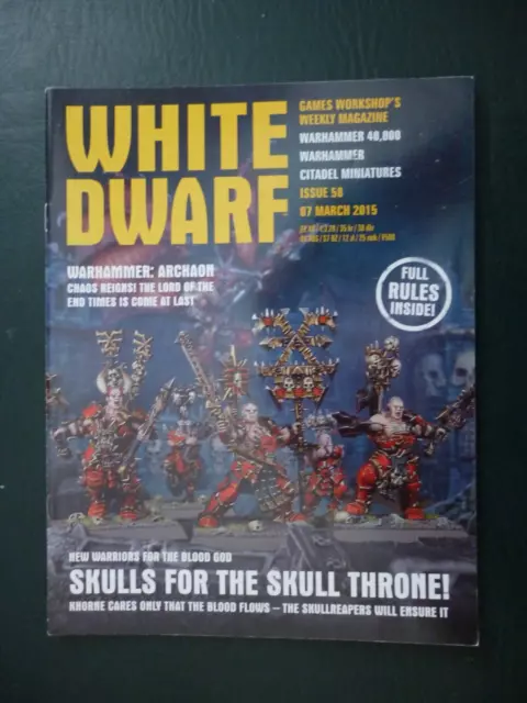 white dwarf weekly Issue 058 , 08 March 2015 in good condition.