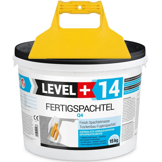 Fertigspachtel Q1-Q4 Glättspachtel 15kg Trockenbau+Fugen-Kunststoffspachtel RM14