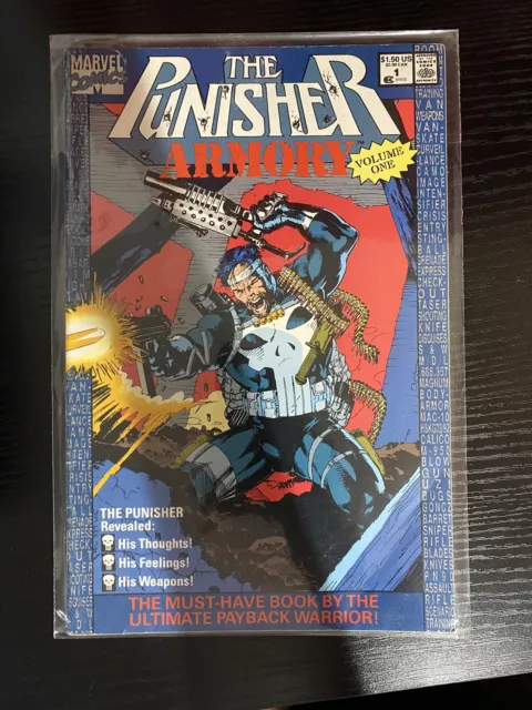The Punisher Armory Volume 1 #1 July 1990 Cover By Jim Lee Marvel Comic Book VF