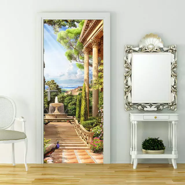 Decorazione adesiva Porta tempio antico sticker lavabile pvc varie misure