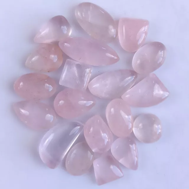 19Pcs 170Cts Natural Rose Quartz Loose Cabochon Gemstone Lot 22x10 14x10mm#1298