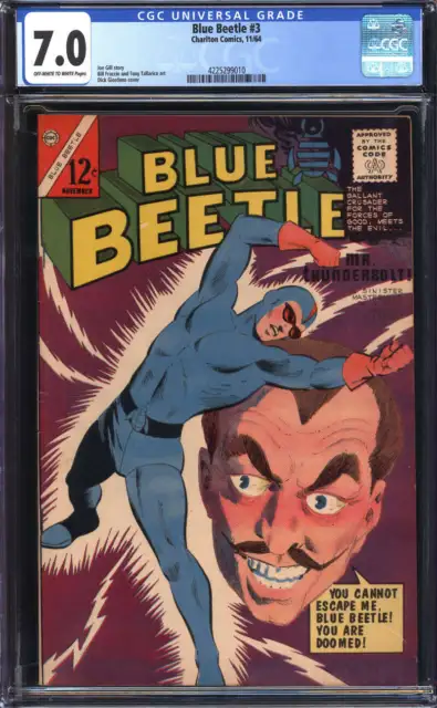 Blue Beetle #3 Cgc 7.0 Ow/Wh Pages // Charlton Comics 1964