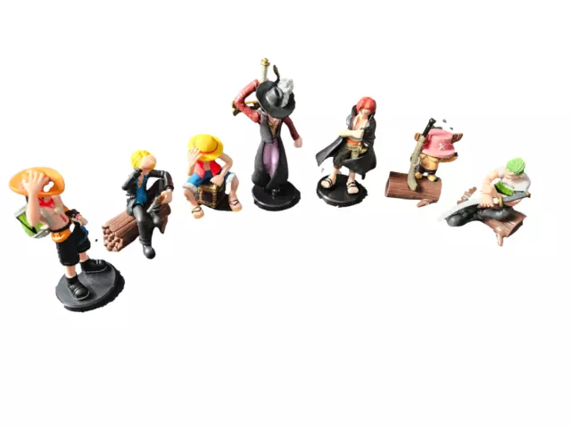 7x One Piece Anime Action Figures Zoro Monkey D Luffy Sanji Nami Shanks Chopper