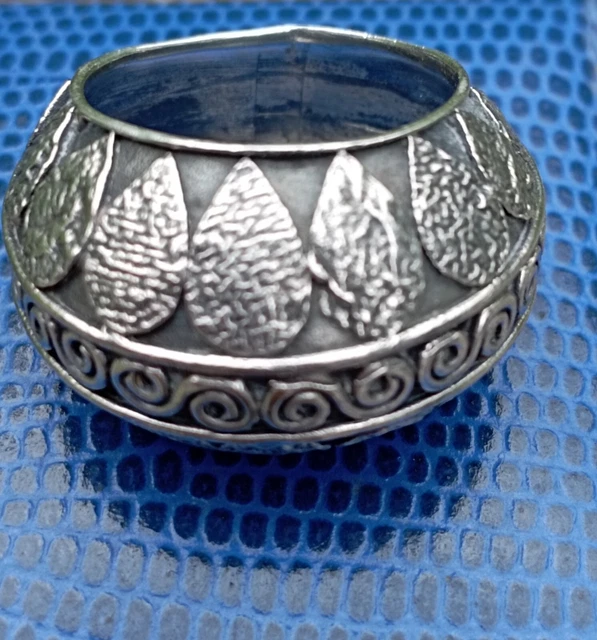 Bague Chevalière En Argent 925 Avec Émaux Bleu Marine - Taille 59 - Délicatement Doux Neuf Avec Étiquettes