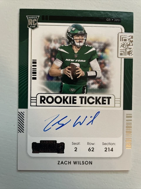 2021 Panini contenders optic zach wilson auto #102 rookie Ticket Jets RC