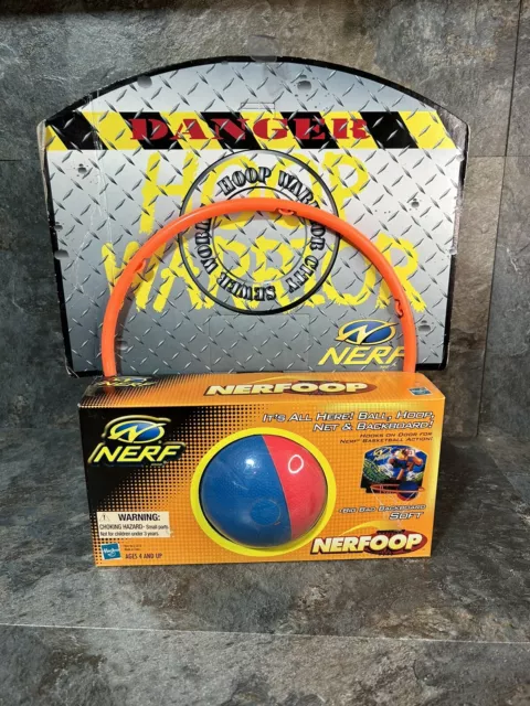 2000 Nerf  Larami Sports Nerfoop Red/Blue Ball Over The Door Basketball Hoop