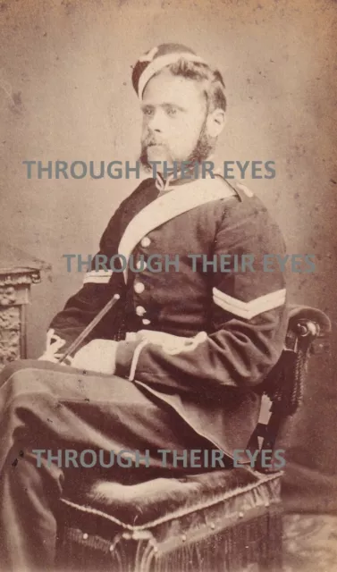 Original 1870'S CDV photo Victorian Soldier seated  Brighton Photographer