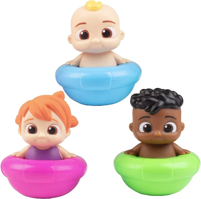 CoComelon Bath & Pool Water Toys 3pc Set-JJ, Cody & YoYo Floating Bobble Figures