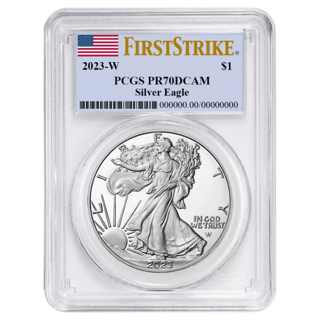 2023-W Proof $1 American Silver Eagle PCGS PR70DCAM FS Flag Label