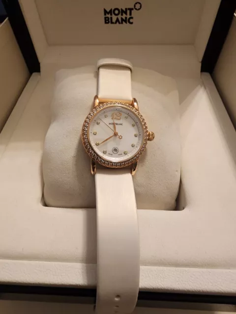 Mont Blanc Star Gold ladies 32mm Solid 18-carat Gold watch with 48 RBC Diamonds!