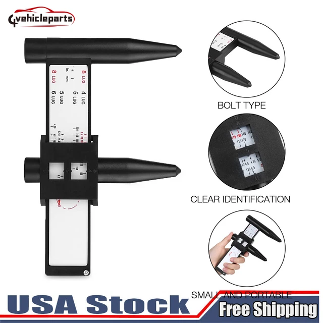 CAR WHEEL RIM Bolt Pattern Sliding PCD Lugs Measuring Tool Gauge Ruler