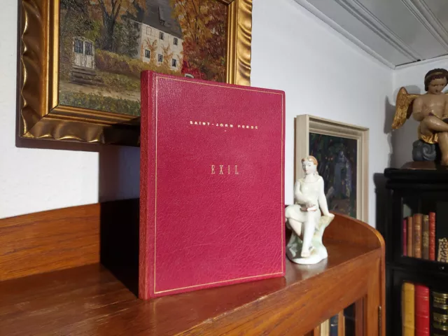 SAINT JOHN PERSE+EXIL EA1949 Gedichte LYRIK Résistance Schöner LEDER HANDEINBAND