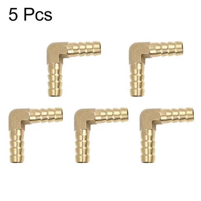 5pcs 10mm Brass Barb Elbow 90 Degree Male Thread Connector for Air Water Gas Oil