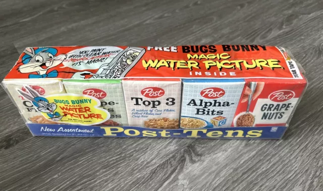 Vintage 1960s Post Tens Cereal Sealed Unopened Bugs Bunny Magic Water Picture