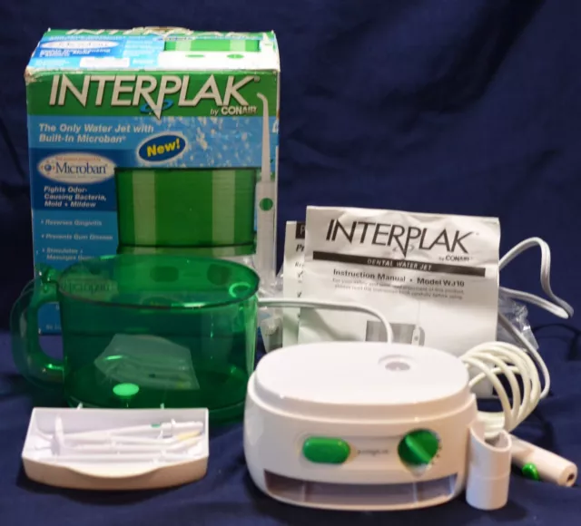 CONAIR INTERPLAK Water Jet Flossing System w/Microban Storage Drawer WJ10R Used