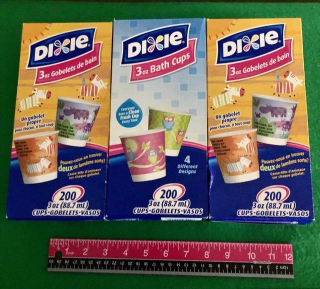 3 Boxes of Brand New Still Sealed 2012 Cups 200 Dixie 3 Oz Bath Cups SEALED LQQK