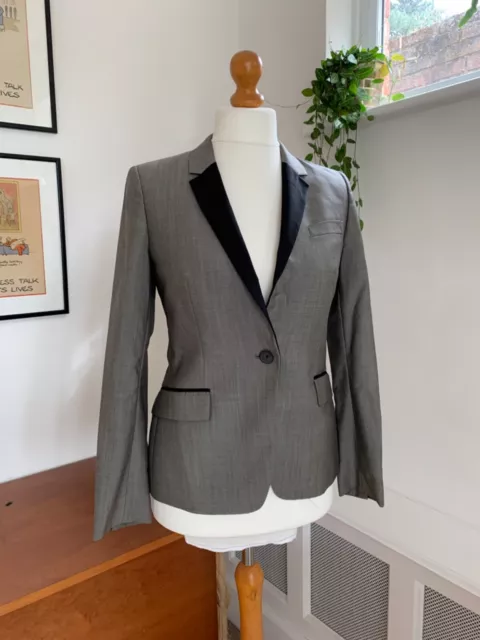 Laides PAUL SMITH BLACK  Grey Wool Smart Jacket Blazer 42 UK 8