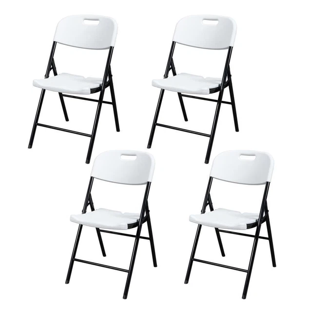 12PCS Plastic Folding Chairs Commercial Wedding Party Stackable Seat White