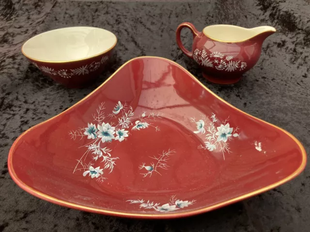 Midwinter Stylecraft Fashion classic Shape red mix Staffordshire 3 pieces