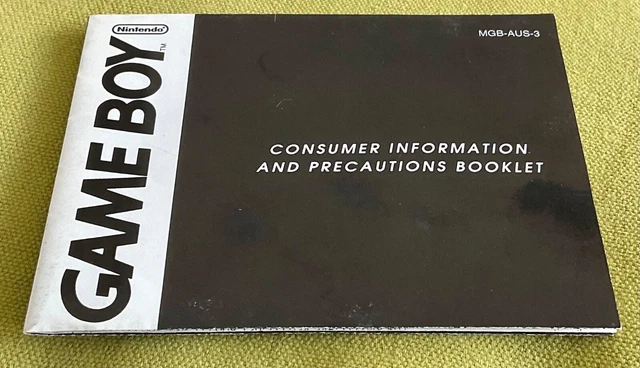 Game Boy, Nintendo, Consumer Information And Precautions Booklet Only, Mgb-Aus-3