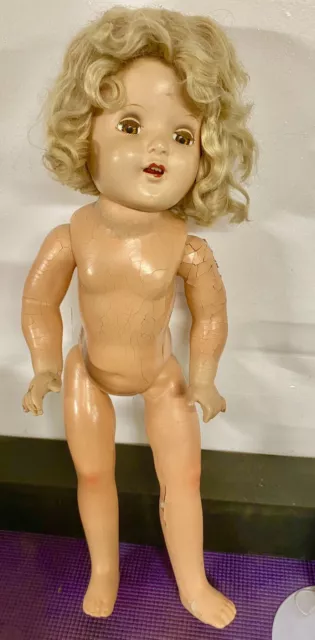 Antique Ideal Doll Ginger Vintage Composition 1930’s Curly Hair Sleepy Eyes 20”