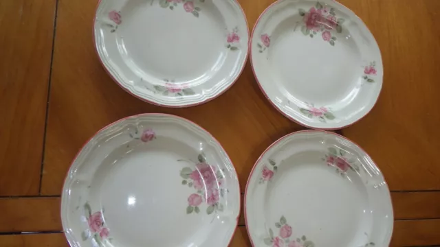 Platos de ensalada Gibson Roseland platos de postre patrón descontinuado conjunto de 4 Usado en excelente estado
