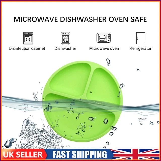 Cute Baby Infant Dining Plate Non Slip Training Sucker Dishes Tableware (Green)