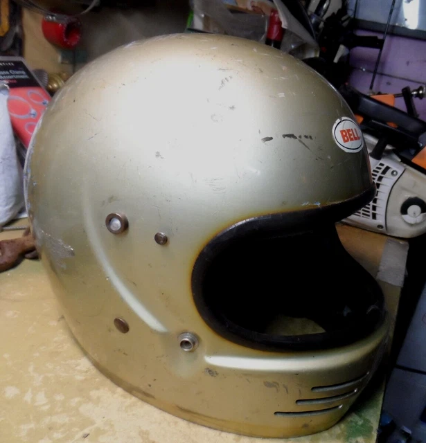 Vintage Bell 60's? 70's? Motorcycle Helmet. Model is unknown. Good for resto