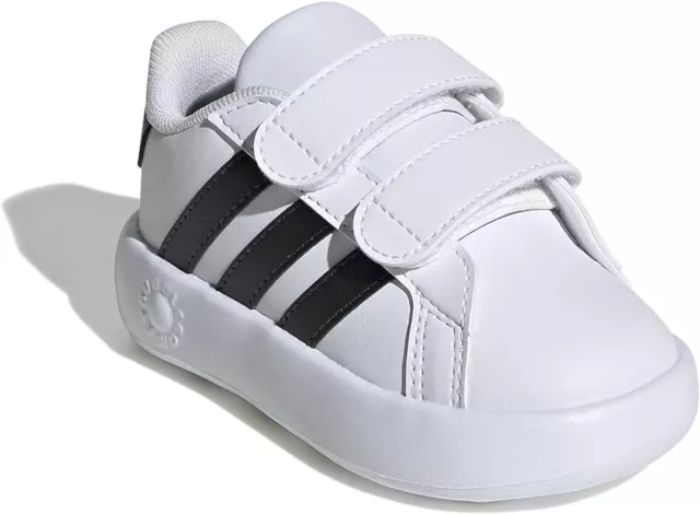 Unisex Toddler adidas Grand Court 2.0 Tennis Shoe ID5271 White/Black Brand New