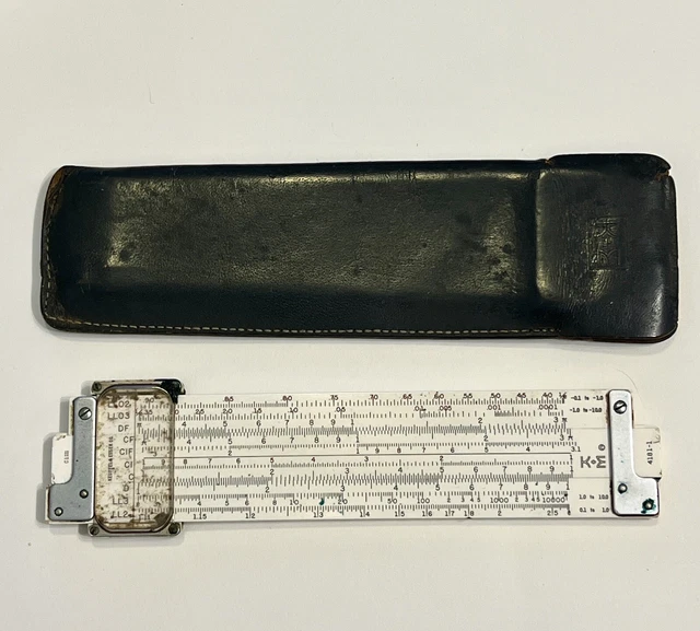 Vintage Keuffel & Esser 4181-1 Sliderule 1947 with Leather Case Vintage Keuffel & Esser 4181-1 Sliderule 1947 with Leather Case