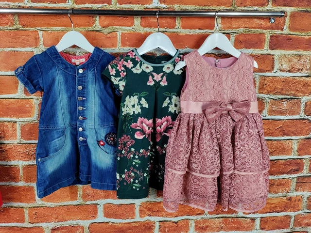 PACCHETTO BAMBINA ETÀ 18-24 MESI NEXT BLUEZOO ecc SET ABITI DA FESTA IN DENIM 92CM