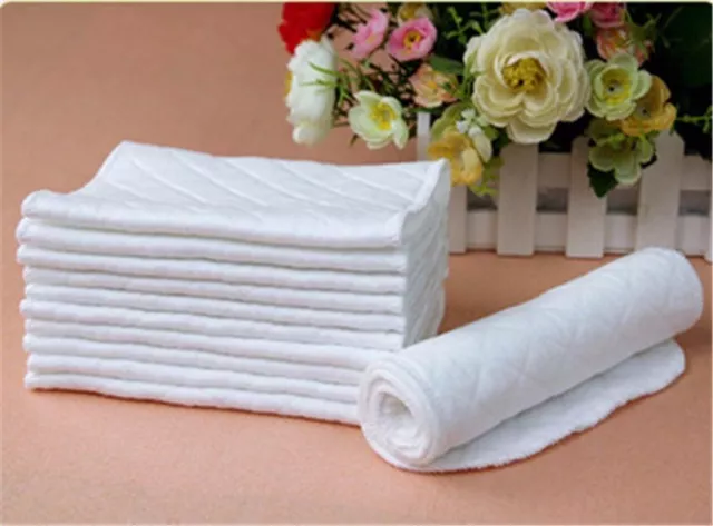 5 PCS Adjustable Reusable Lot Baby Washable Cloth Diaper Nappies White Pink New 8