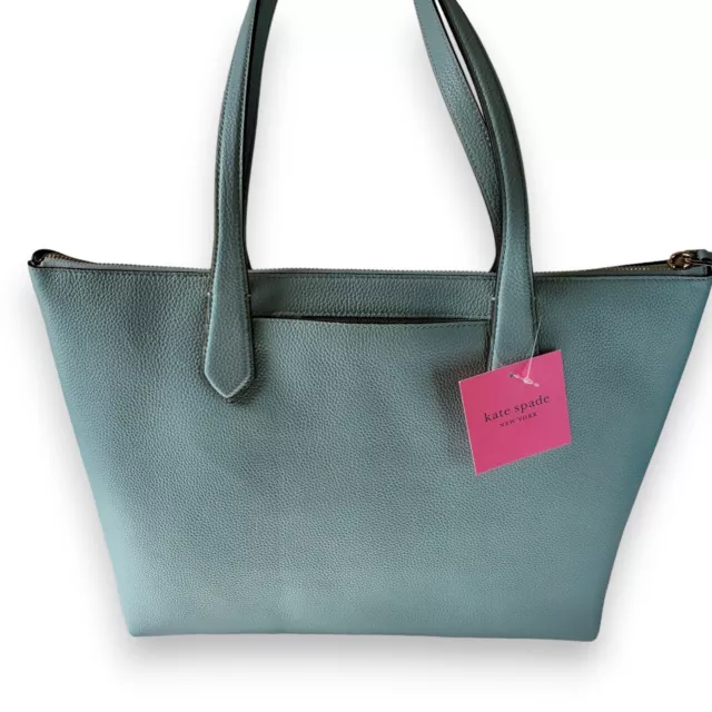 NWT Kate Spade Bradley Tote Large Leather Aphrodite (300) Blue w/ Dust Bag RTIRD 2