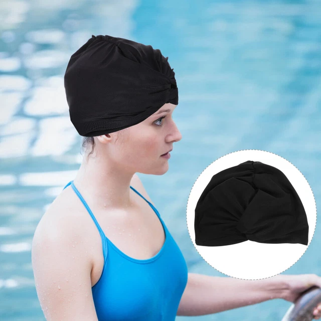 Decorative Pleated Swim Cap Hair Protection Swimming Cap Summer Swimming Pool