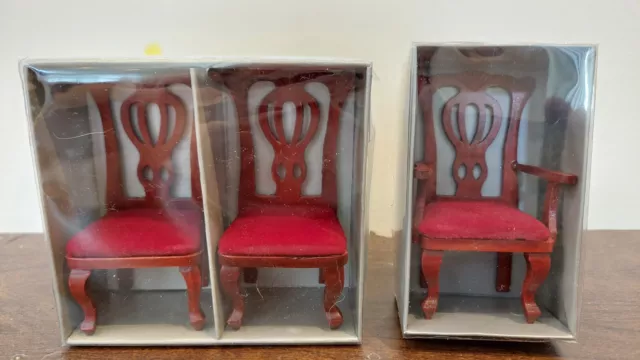 Dolls House Furniture Chairs X3 New