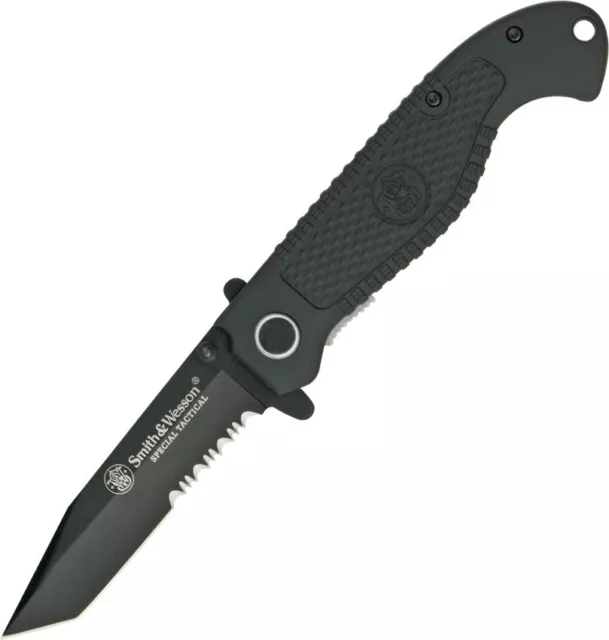 Smith & Wesson Special Tactical Linerlock 4 5/8" Black Folding Knife 608BLS