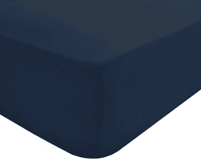 Sleepdown Spannbettlaken Polybaumwolle pflegeleicht bügelfrei Super King, marineblau