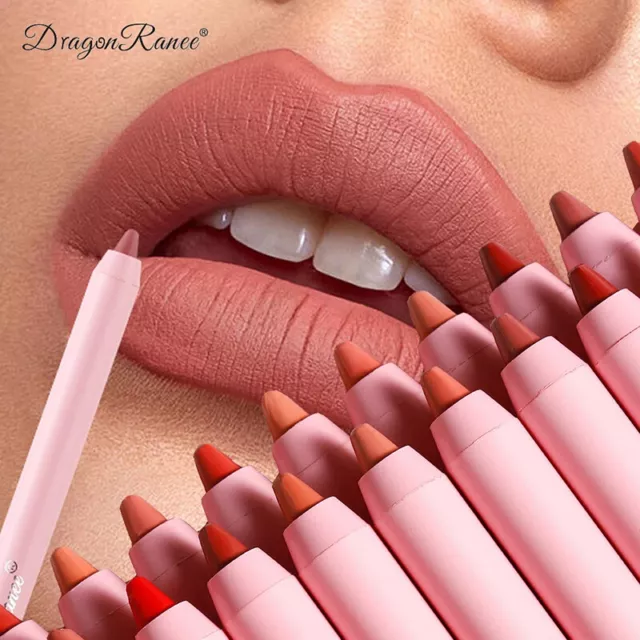 Waterproof Pencil Lipstick Cosmetic Pen Matte Velvet Lip Liner Long Lasting UK