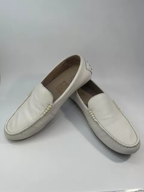 POLO RALPH LAUREN Mens Shoes White 8.5D Leather Slip On Comfort Driving ...