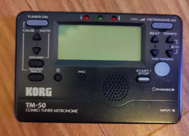 KORG TM-50 Combo Instrument Tuner and Metronome Tested Working Condition