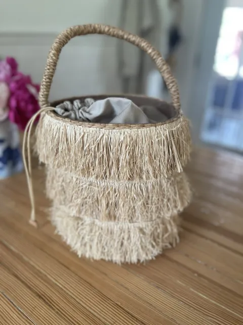 KAYU Lolita straw bag incl dustbag drawstring closure TIKI Beach style